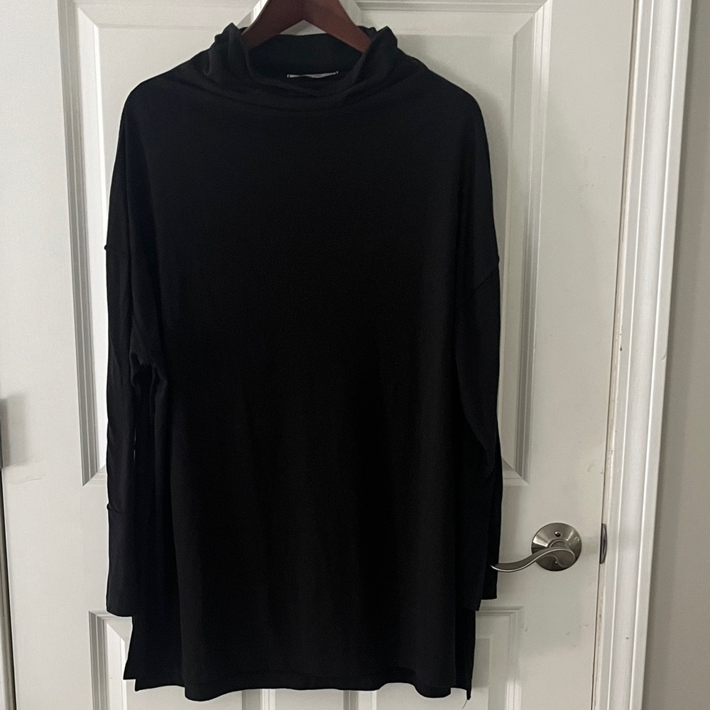 We The Free Black Tunic Top, Long Sleeve, oversized, lightweight sz small